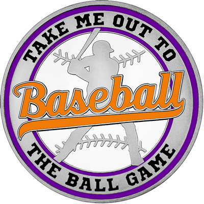 Orange "Baseball" with Purple Outer Circular Borders